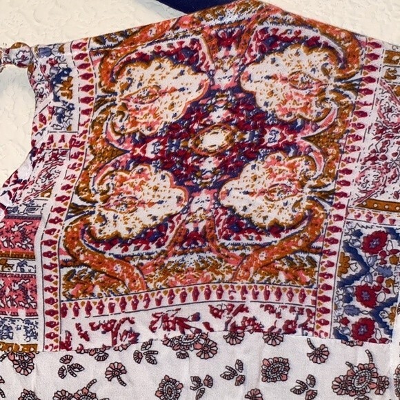 KORI paisley dress boho floral fairy hippie S lagen peasant prairie midi - Picture 15 of 15